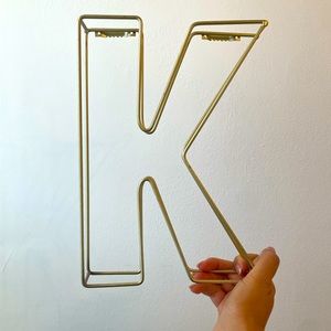 “K” Initial Gold Wire Decal